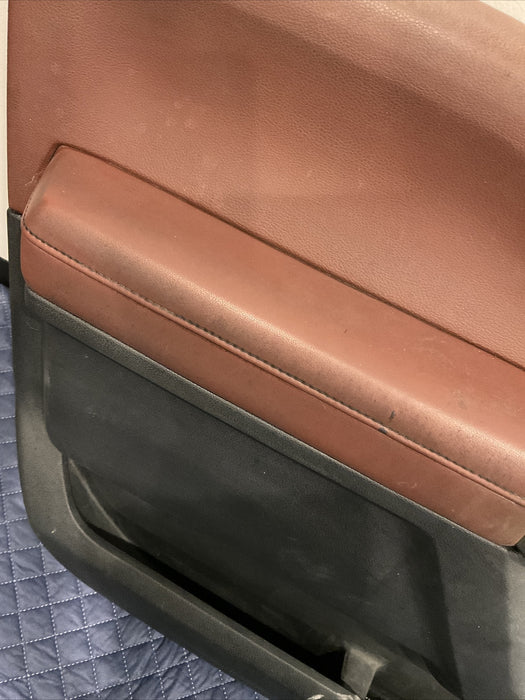 2017-22 FORD F450 PLATINUM FRONT DRIVER DARK MARSALA DOOR PANEL~COSMETIC DAMAGE~