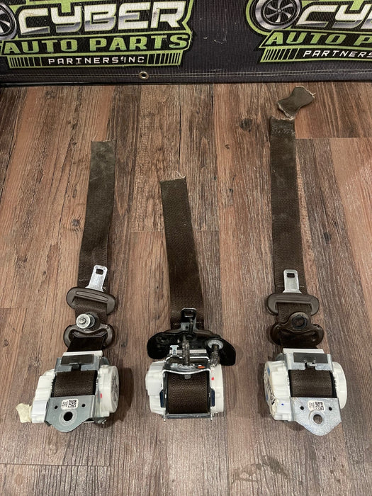 2017-2019 FORD F250 F350 REAR LEFT MIDDLE RIGHT BROWN SEATBELTS OEM *CUT BELTS*