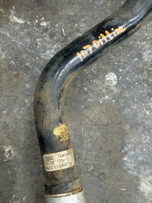 2014 AUDI R8 V10 OEM ENGINE OIL COOLER HOSE LINE 420115687N 420 115 687 N