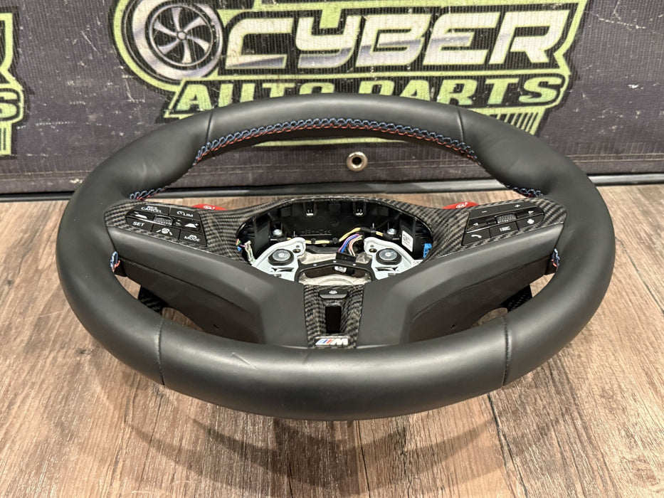 2024 BMW M3 M4 G80 G82 STEERING WHEEL W CARBON FIBER & PADDLE SHIFTERS OEM *#14*