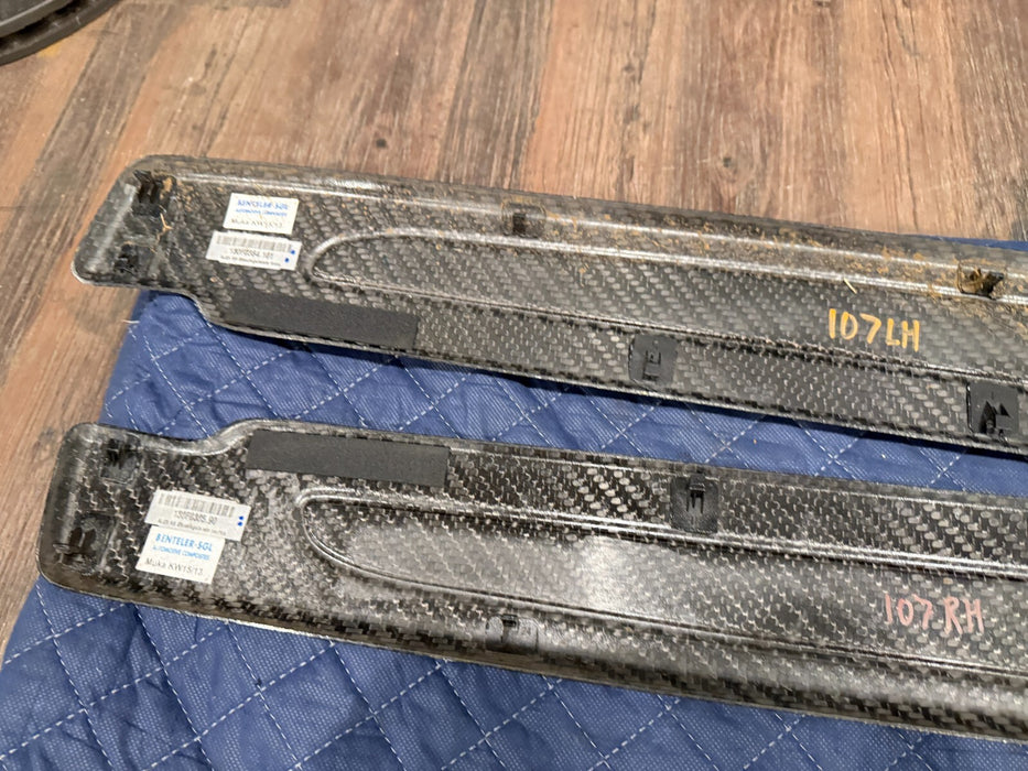 2014 AUDI R8 PLUS DOOR SILL CARBON FIBER KICK PLATES GENUINE OEM 420853372d