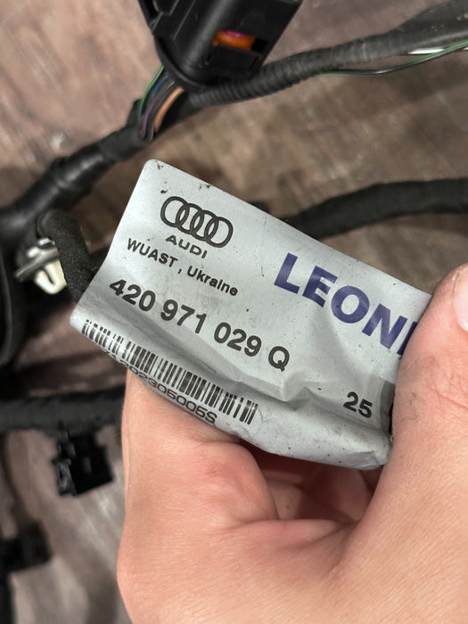 2012 AUDI R8 FRONT DRIVER LEFT DOOR WIRING HARNESS OEM 420 971 029 ~SNIPPED~