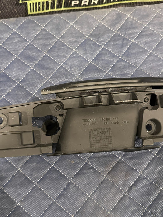 2012 AUDI R8 FRONT LEFT DOOR PANEL WINDOW SWITCH & CONTROL W INSERT BRACKET OEM