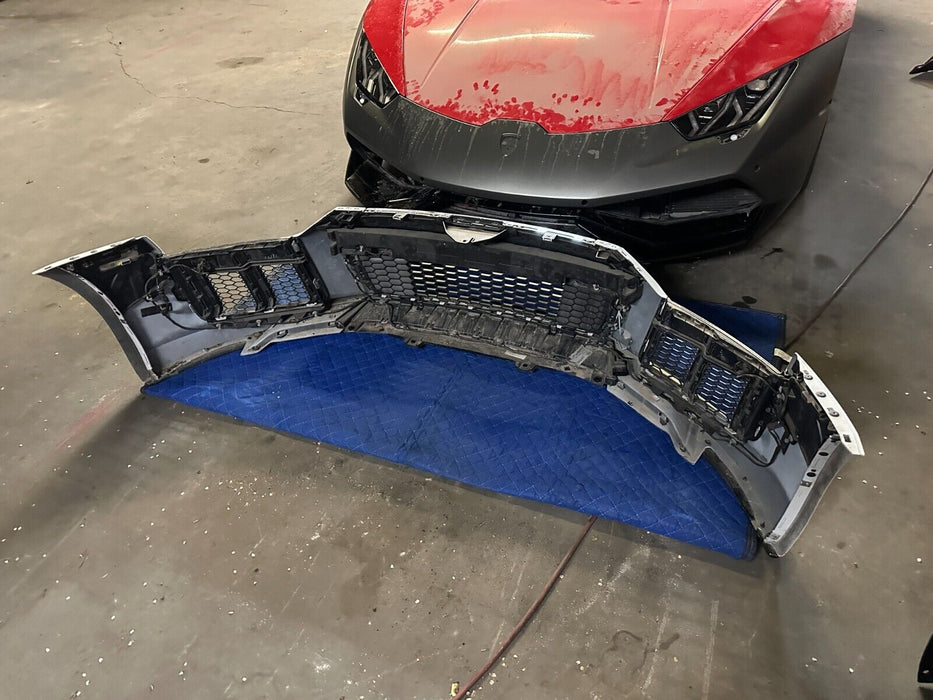 2017 2018 AUDI R8 FRONT BUMPER COMPLETE ASSEMBLY W/ GRILLES SENSORS CARBON LIP