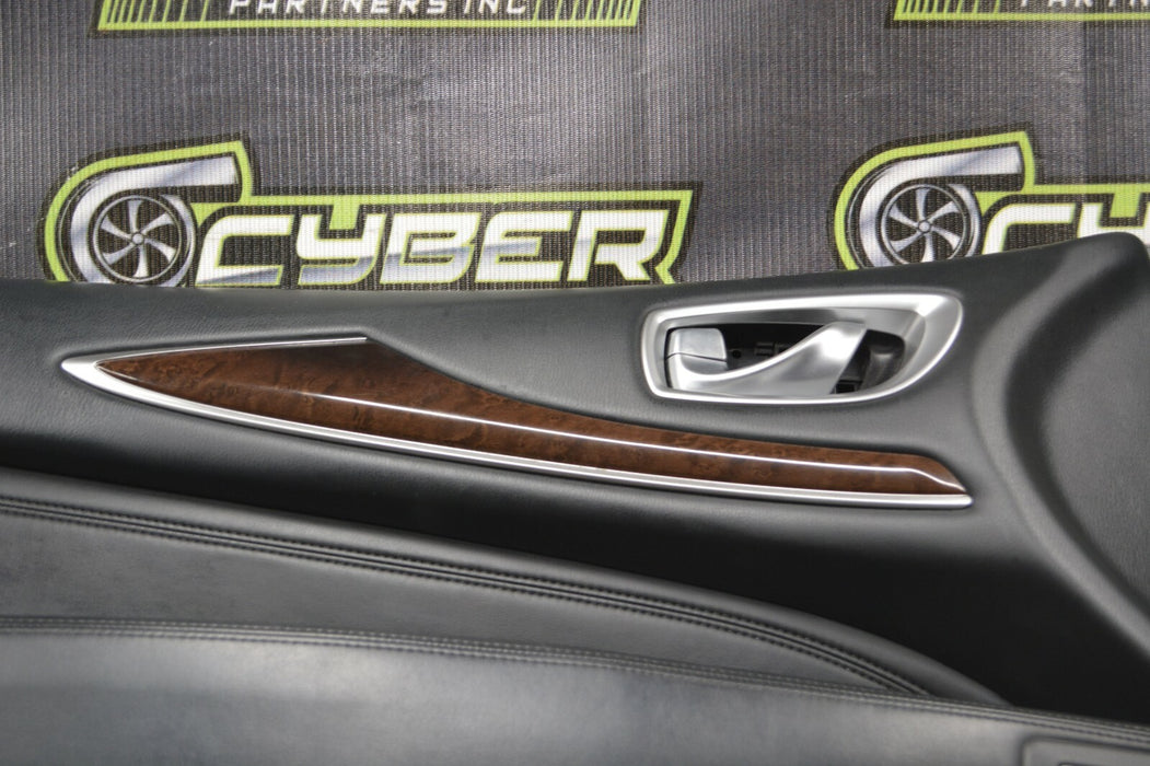 2013-2015 INFINITI JX35 QX60 FRONT LEFT INTERIOR DOOR PANEL MAPLE WOOD TRIM OEM