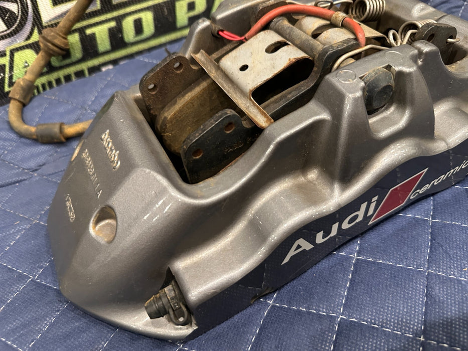 2014 AUDI R8 BREMBO FRONT LEFT CARBON CERAMIC BRAKE CALIPER OEM *READ*