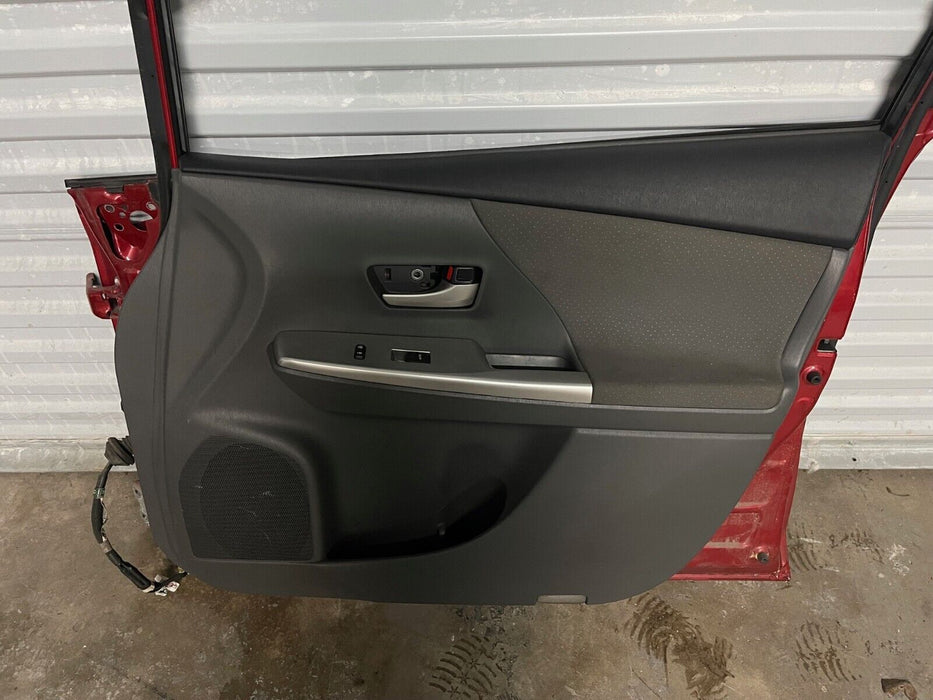 2014 TOYOTA PRIUS V FRONT RIGHT RH RED DOOR W PANEL OEM *SUN DAMAGE* (READ!)
