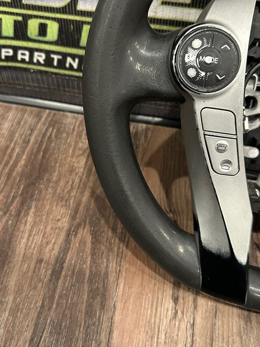 2014 TOYOTA PRIUS V BLACK LEATHER STEERING WHEEL OEM *WEAR* (READ DESCRIPTION)
