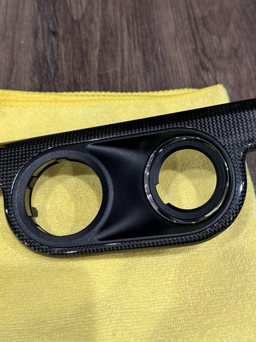 2014 PORSCHE 911 TURBO S 991 CARBON FIBER ENGINE PUSH START BEZEL TRIM OEM