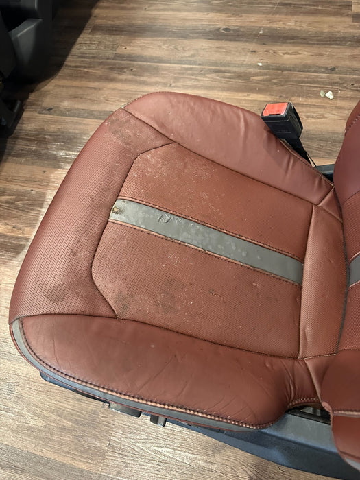 2017-2019 FORD F250 F350 F450 DARK MARSALA RED LEATHER DRIVER SEAT OEM *READ*