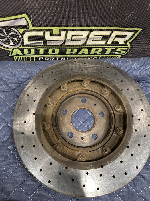 2014 AUDI R8 REAR RIGHT PASSENGER CARBON CERAMIC BRAKE ROTOR OEM 420 615 602 F