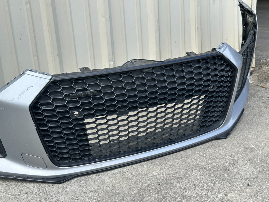 2017 2018 AUDI R8 FRONT BUMPER COVER ASSEMBLY W/ GRILLES OEM SILVER