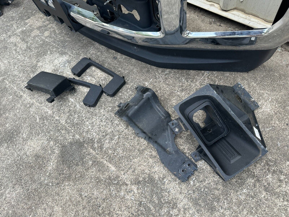 2017-2019 FORD F250 F350 CHROME FRONT BUMPER OEM W/ BRACKETS *MISSING HARDWARE*