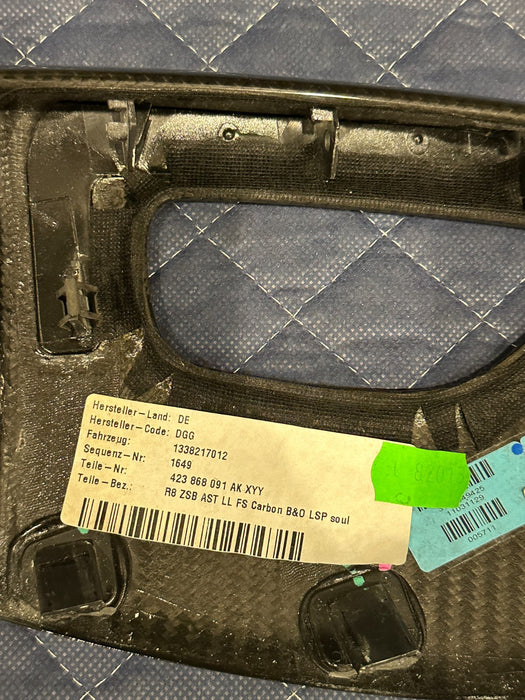 2012 AUDI R8 SPYDER LEFT DOOR CARBON FIBER TRIM PANEL OEM 423 868 091
