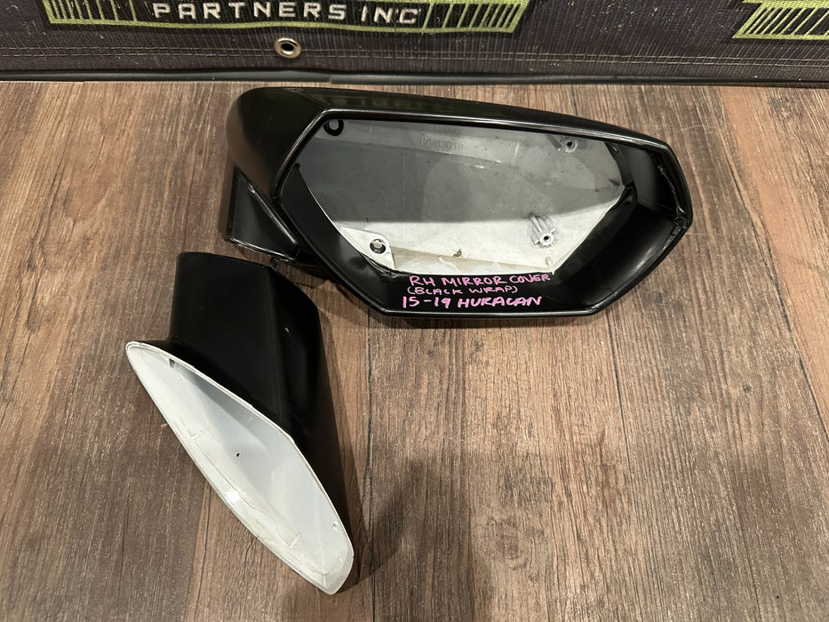 2015-2019 LAMBORGHINI HURACAN PASSENGER SIDE MIRROR COVER SHELL OEM *BLACK WRAP*