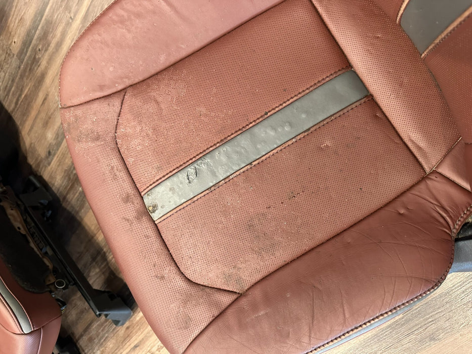 2017-2019 FORD F250 F350 F450 DARK MARSALA RED LEATHER DRIVER SEAT OEM *READ*
