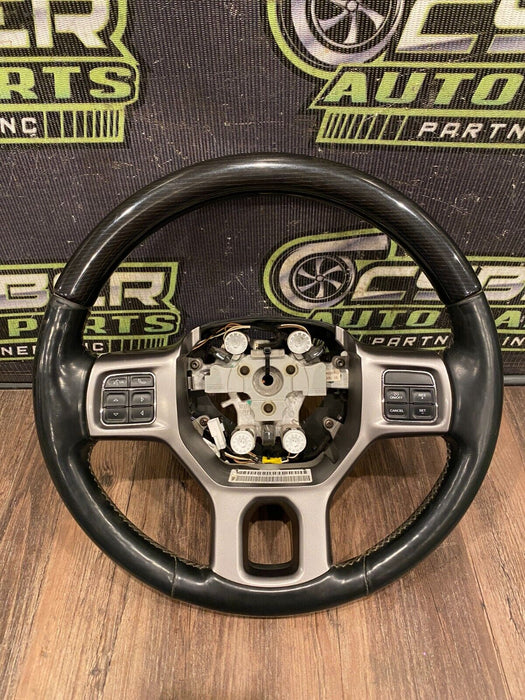 2014-2018 DODGE RAM 2500 3500 LIMITED STEERING WHEEL W/ BLACK WOOD TRIM OEM