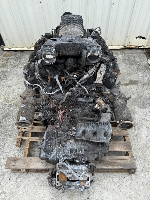 2014 AUDI R8 5.2L V10 ENGINE TRANSMISSION ESS SUPERCHARGER *BURNT* -BUILT BLOCK-