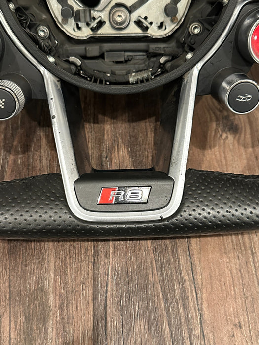 2021 AUDI R8 LEATHER STEERING WHEEL W PADDLE SHIFTERS OEM *COSTMETIC FLAWS/READ*