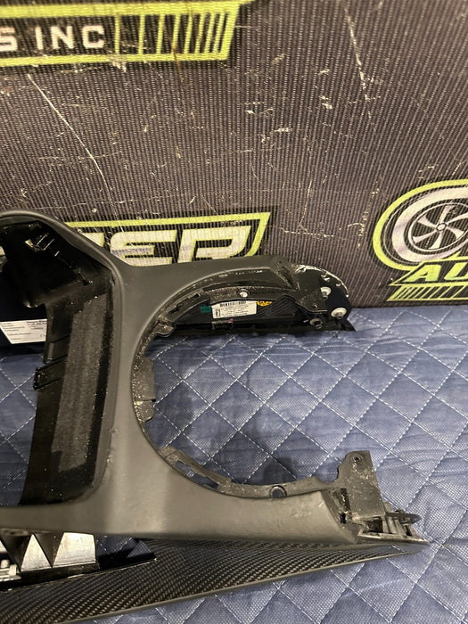 2014 AUDI R8 FRONT CENTER CONSOLE BASE OEM W/ CARBON FIBER TRIMS 423 863 241 D