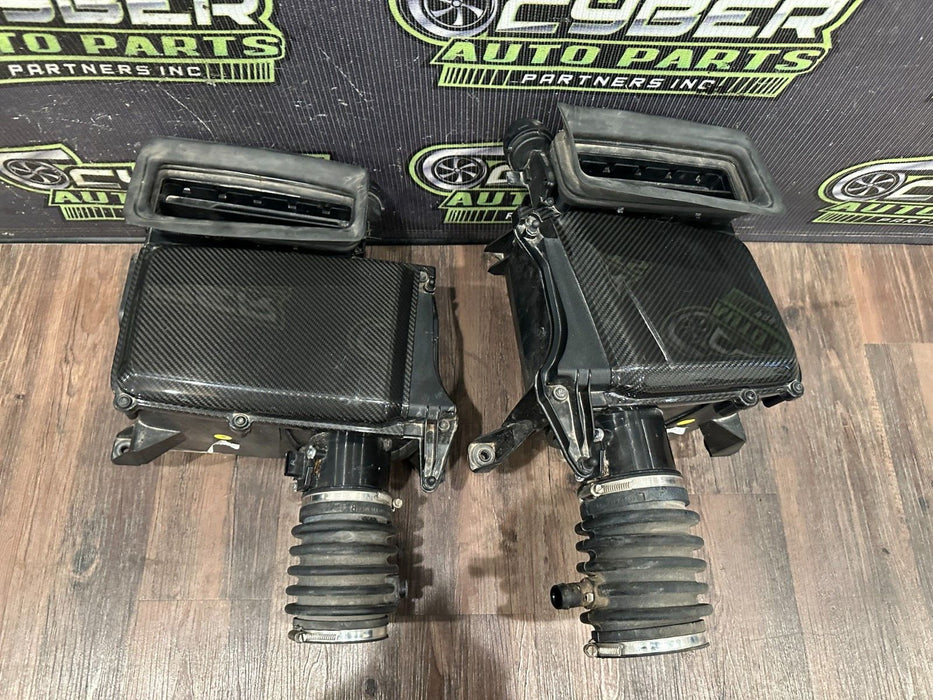 2017 AUDI R8 V10 OEM GENUINE AIR INTAKE BOXES LH RH WITH CARBON FIBER LIDS OEM
