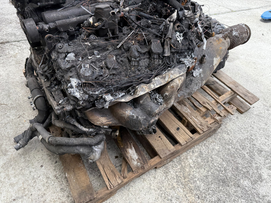 2014 AUDI R8 5.2L V10 ENGINE TRANSMISSION ESS SUPERCHARGER *BURNT* -BUILT BLOCK-