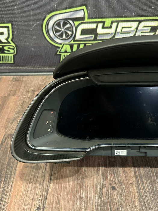 2021 AUDI R8 INSTRUMENT CLUSTER ASSEMBLY W CARBON FIBER OEM *FLAWS SEE PICS*