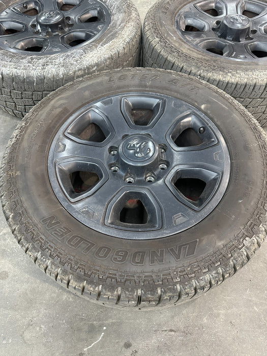 DODGE RAM WHEELS RIMS TIRES 20X8 LANDGOLDEN 285/60 R20 LGT57 A/T 8X165