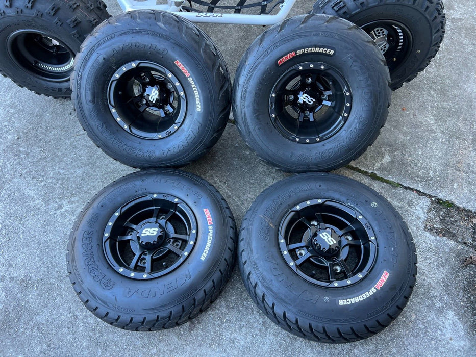 BRAND NEW YAMAHA YFZ 450 SS RIMS KENDA SPEEDRACER TIRES AT20X11-9 20X7-10