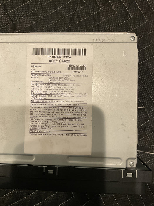 2013 SUBARU BRZ AM FM CD RADIO RECEIVER NAVIGATION OEM 86271CA620