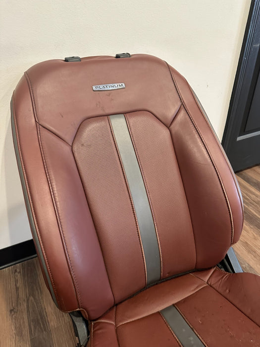 2017-2019 FORD F250 F350 F450 DARK MARSALA RED LEATHER DRIVER SEAT OEM *READ*