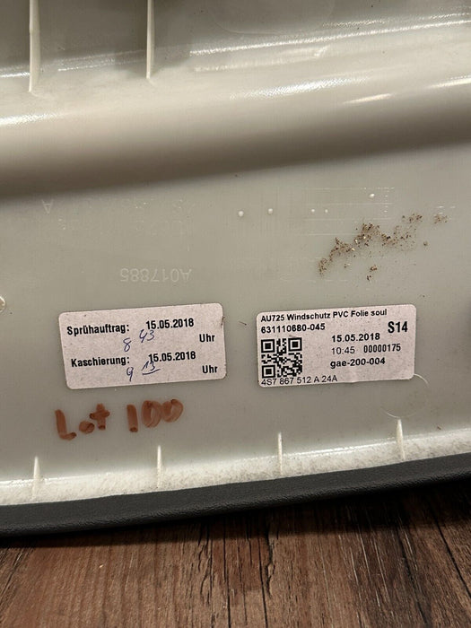 2017-18 AUDI R8 PLUS SPYDER WINDSCREEN WINDOW FRAME TRIM PANEL OEM 4S7867512