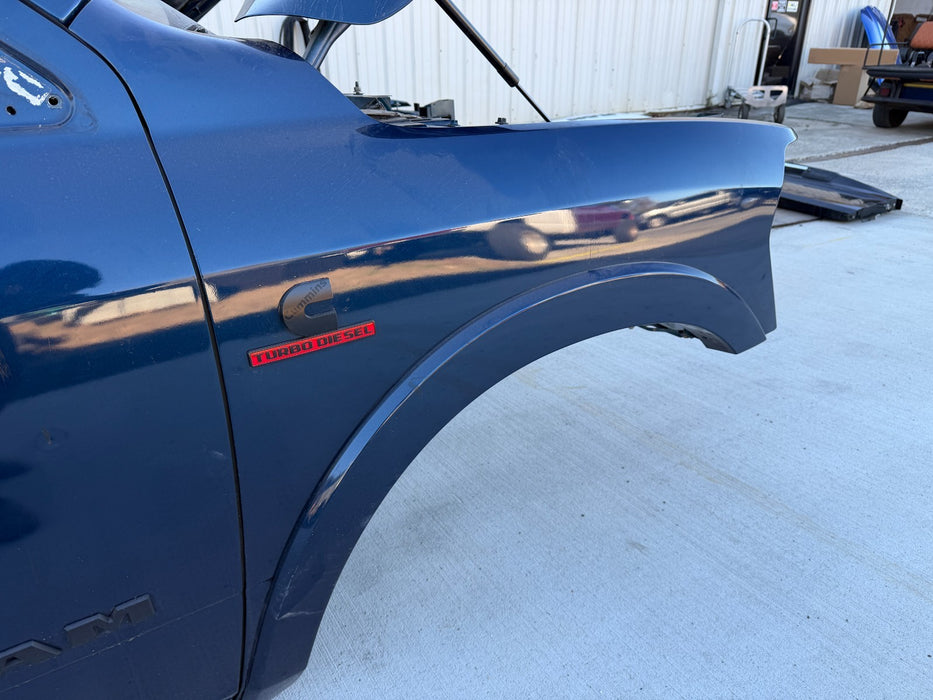 2021 RAM 2500 3500 PASSENGER RH FENDER BLUE PAINT CODE - PPX 2019 2020 2021 2024