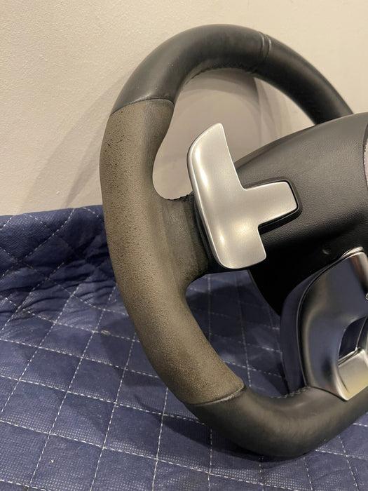 2017 MERCEDES-BENZ C63 AMG LEATHER ALCANTERA STEERING WHEEL W/ PADDLE SHIFTERS