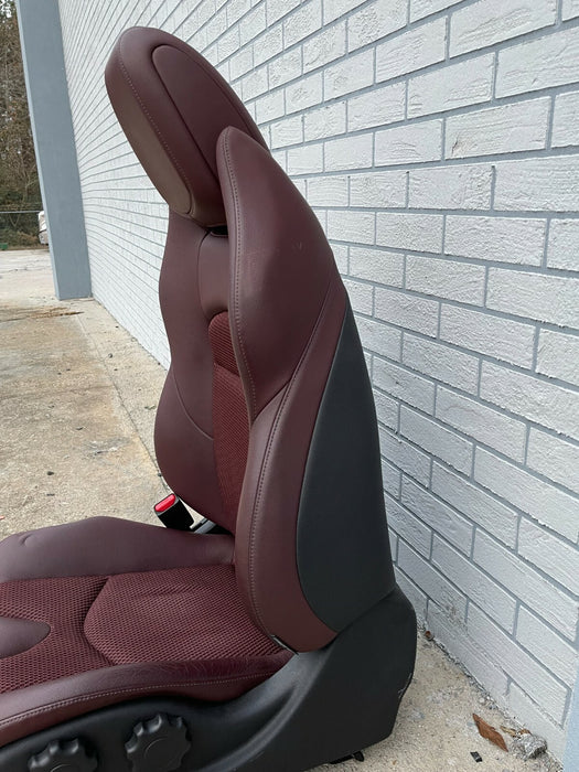 2014 NISSAN 370Z CONVERTIBLE FRONT DRIVER SEAT HEATED/COOLED BURGUNDY OEM 09-20
