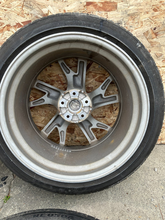 2013 NISSAN 370Z FRONT REAR WHEELS RIMS TIRES 19X9 19X10 OEM *SLIGHT CURB RASH*