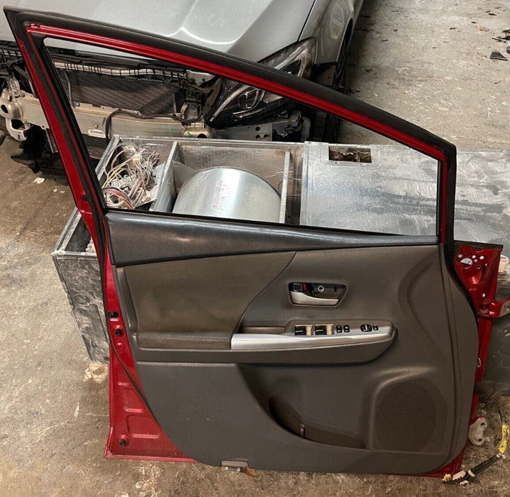 2014 TOYOTA PRIUS V FRONT LEFT LH RED DOOR W PANEL OEM *SUN DAMAGE* (READ!)