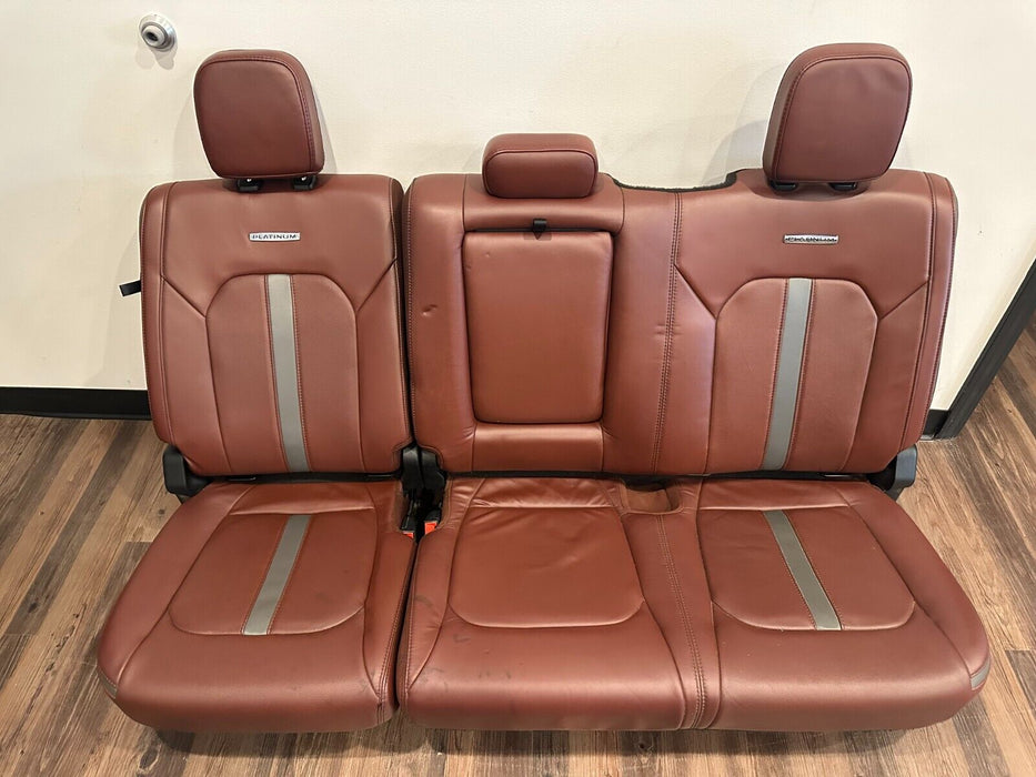 2017-2019 FORD F250 F350 F450 DARK MARSALA RED LEATHER REAR SEATS OEM *READ*