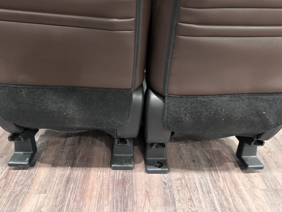 2017 NISSAN TITAN XD RESERVE FRONT LEFT RIGHT BROWN/BLACK SEATS OEM