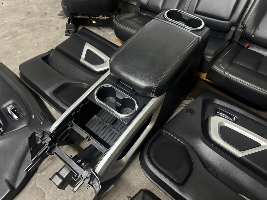 2016-2019 NISSAN TITAN PRO-4X BLACK INTERIOR SEATS CENTER CONSOLE DOOR PANELS