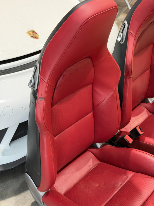 2014 PORSCHE 911 TURBO S 991 FRONT SEATS RED OEM GENUINE