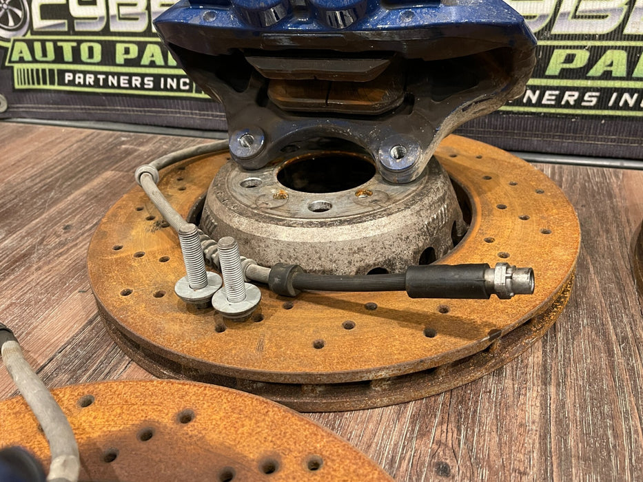 2020 BMW M4 F82 FRONT REAR  BLUE BREMBO BRAKE CALIPERS & ROTORS (448) OEM *READ