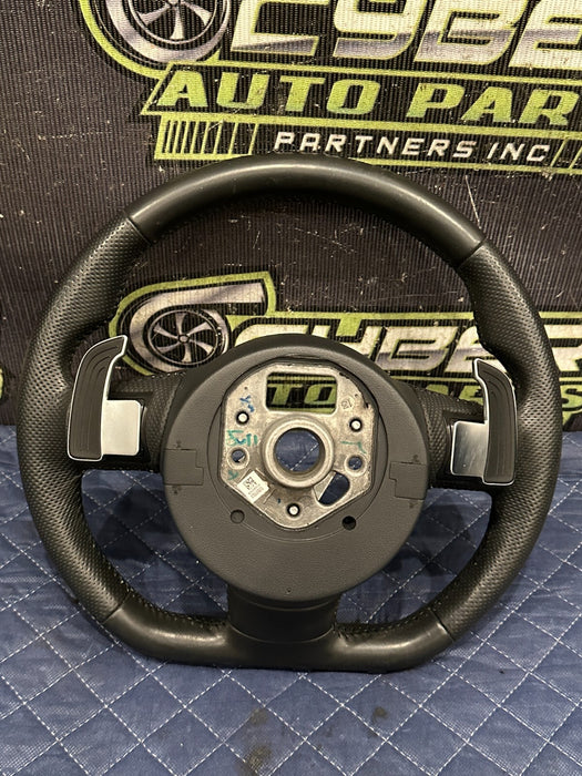 2014 AUDI R8 V10 BLACK LEATHER STEERING WHEEL W PADDLE SHIFTER OEM