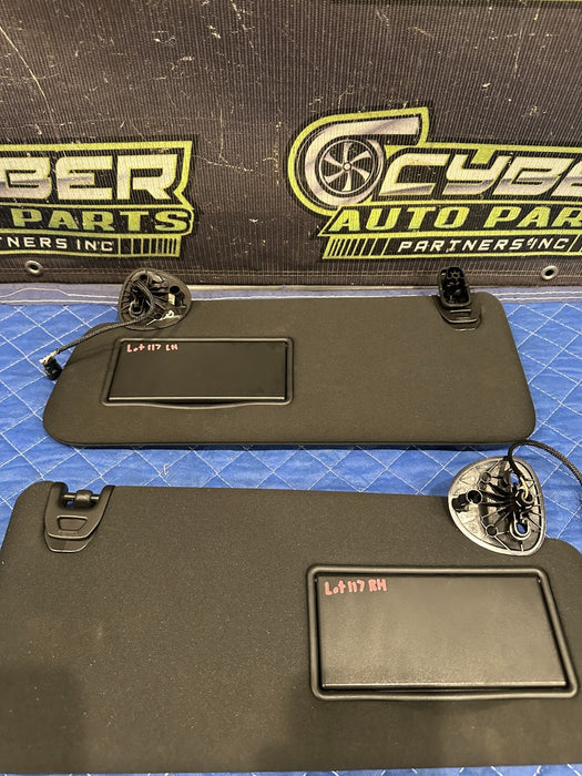 2021 RAM 2500 LARAMIE BLACK LEFT RIGHT SUN VISOR PAIR OEM