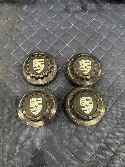2014 PORSCHE 911 TURBO S 991 FRONT REAR LEFT RIGHT WHEEL CENTER LOCK CAPS OEM