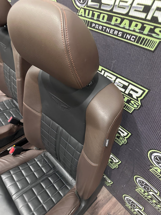2017 NISSAN TITAN XD RESERVE FRONT LEFT RIGHT BROWN/BLACK SEATS OEM