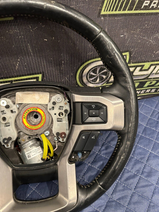 2019 FORD F250 F350 F450 BLACK LEATHER STEERING WHEEL ADAPTIVE CRUISE OEM ~WEAR~