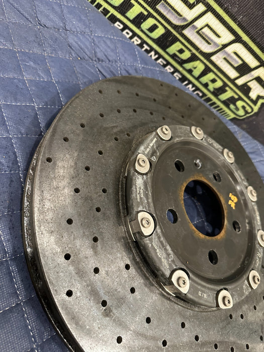 2014 AUDI R8 FRONT RIGHT PASSENGER CARBON CERAMIC BRAKE ROTOR OEM 420 615 302 G