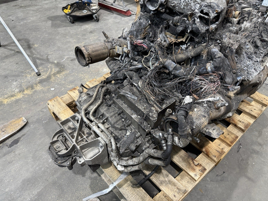 2014 AUDI R8 5.2L V10 ENGINE TRANSMISSION ESS SUPERCHARGER *BURNT* -BUILT BLOCK-