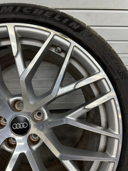 2017 AUDI R8 REAR RIM WHEEL TIRE 305/30 20X11 OEM *CURBRASH/WEAR 8-14*
